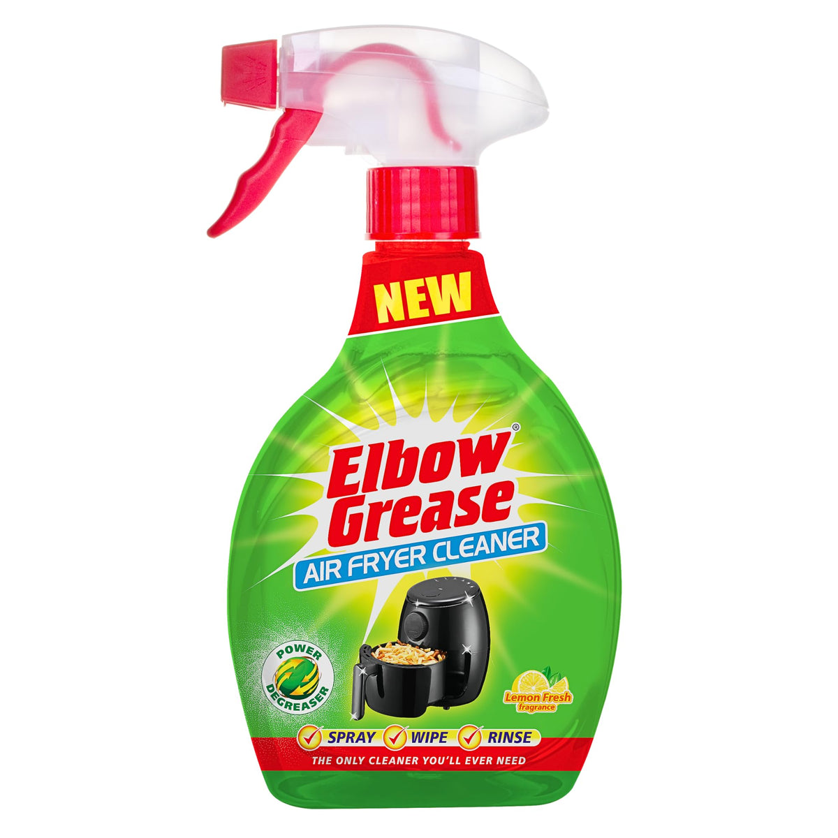 Elbow Grease Air Fryer Cleaner Spray - Cuts Grease & Grime, Lemon Scent, 500ml