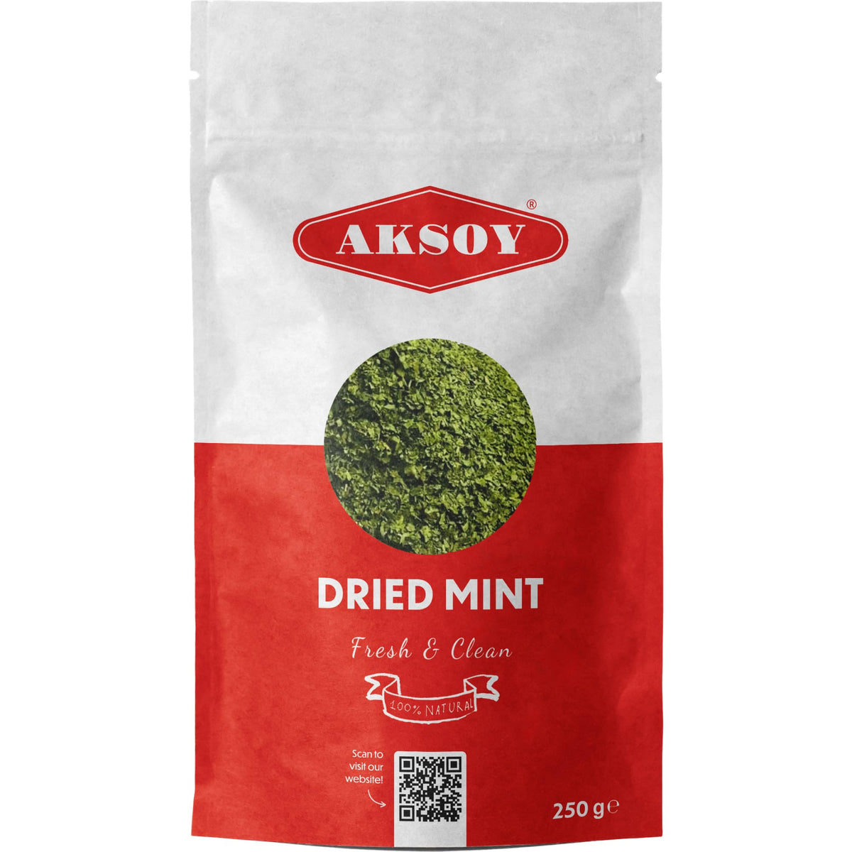 AKSOY Peppermint Leaf - 250g Dried Mint Leaves for Tea & Cooking
