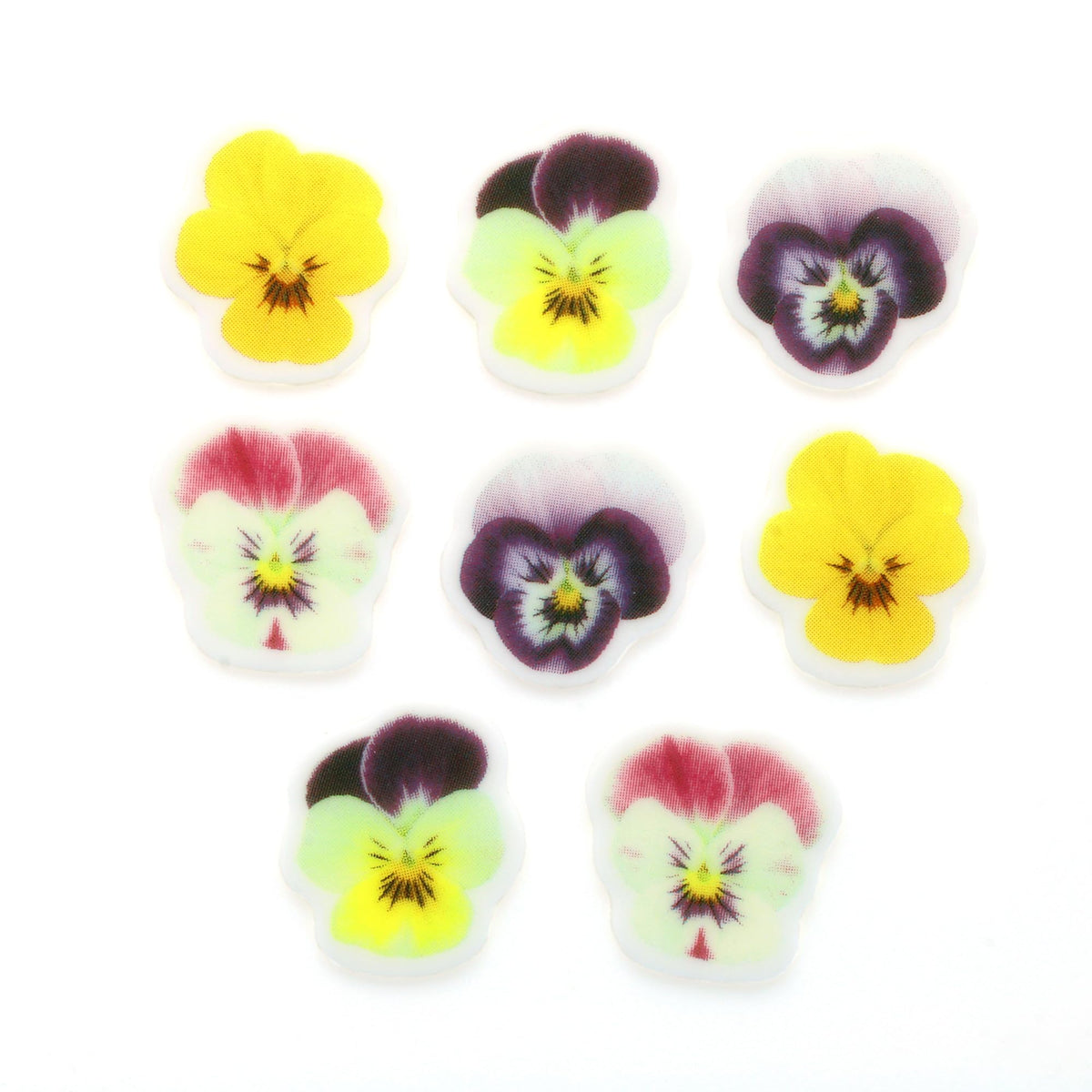 Culpitt Mixed Pansies Edible Cupcake Toppers - 32 Count | 30mm Fondant Decorations