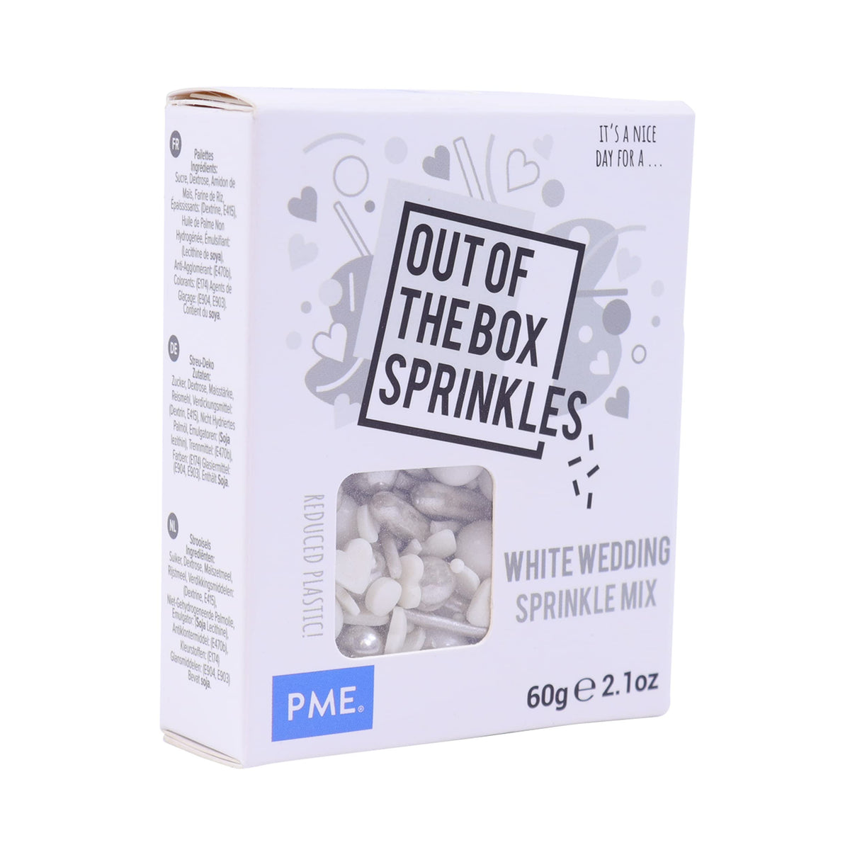 PME Out the Box Sprinkles Mix - White Wedding | 60g | Sugar Shapes 1