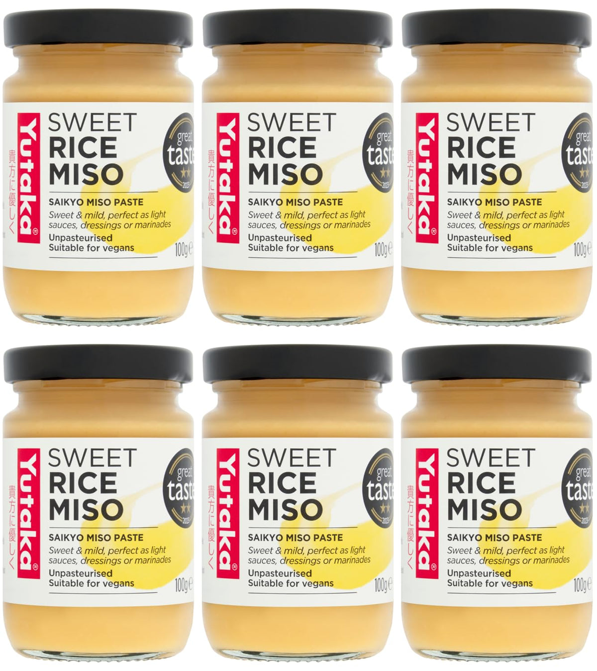 Yutaka Sweet Rice Miso Paste - Mild & Naturally Sweet | 100g (Pack of 6)