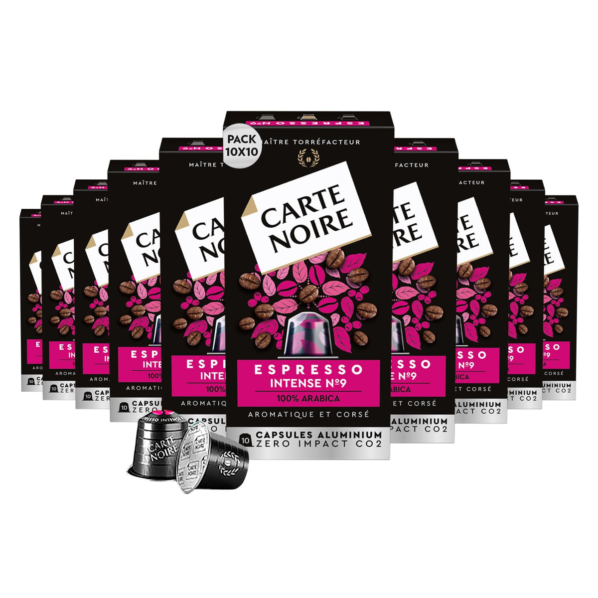 Carte Noire Espresso Intense - 100 Aluminium Capsules | Arabica Blend | Intensity 9/10