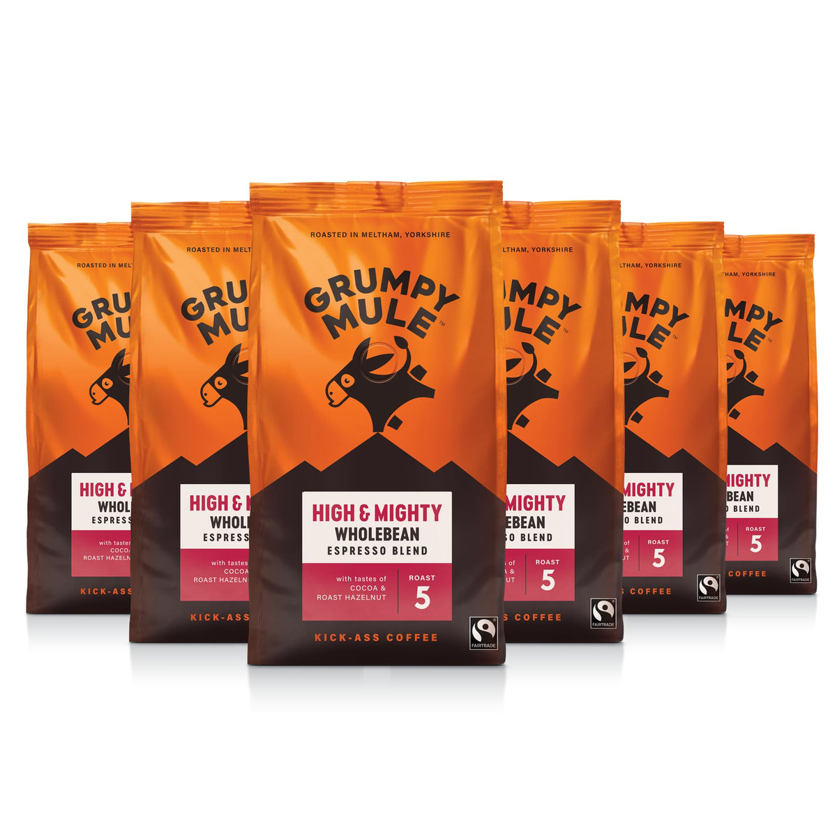 Grumpy Mule High and Mighty Espresso Blend Whole Coffee Beans - Roast Level 5, 1.2 kg 1