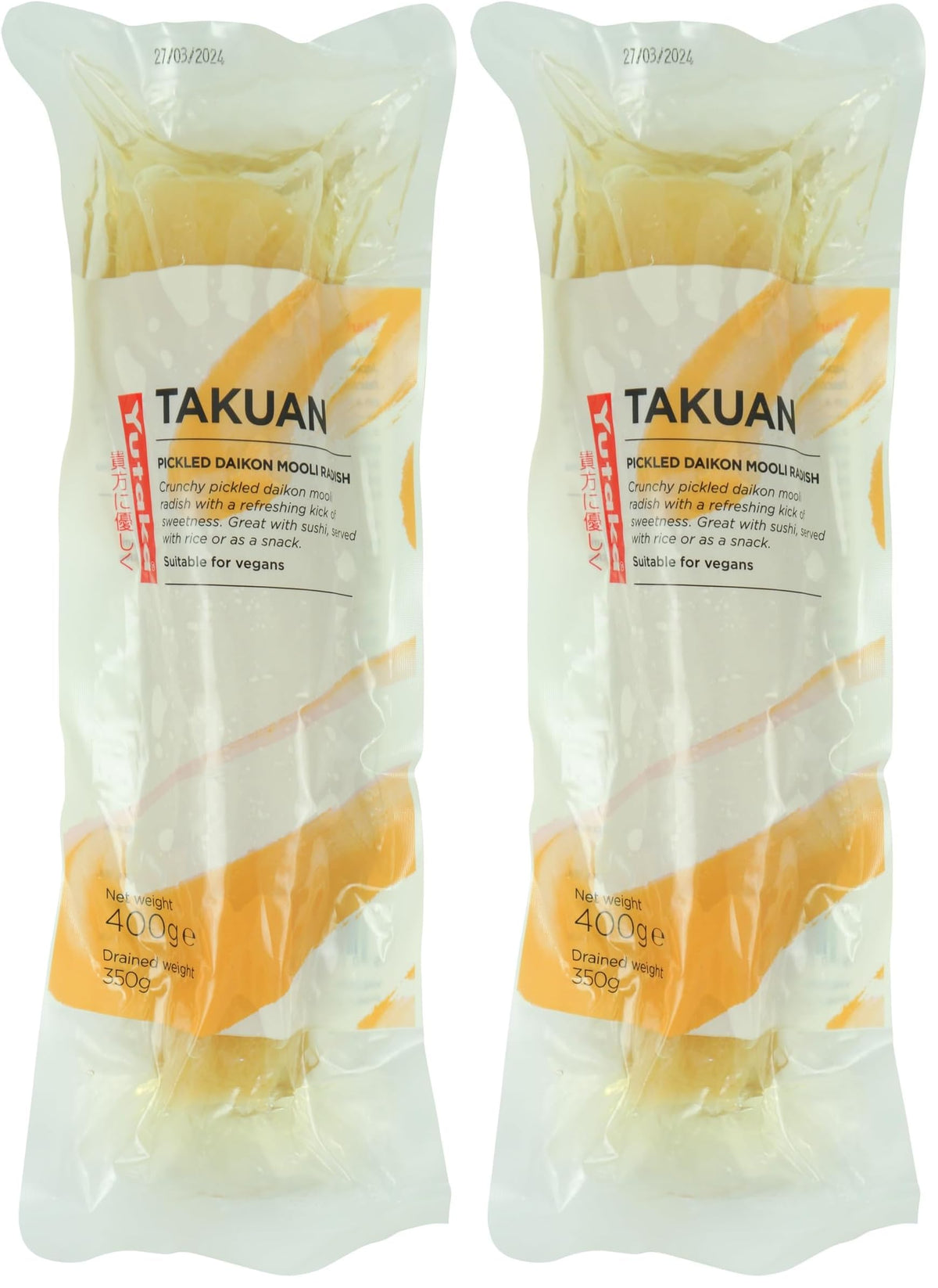 Yutaka Takuan Pickled Radish - Traditional Japanese Pickle | 400g Pack | Non-Coloured