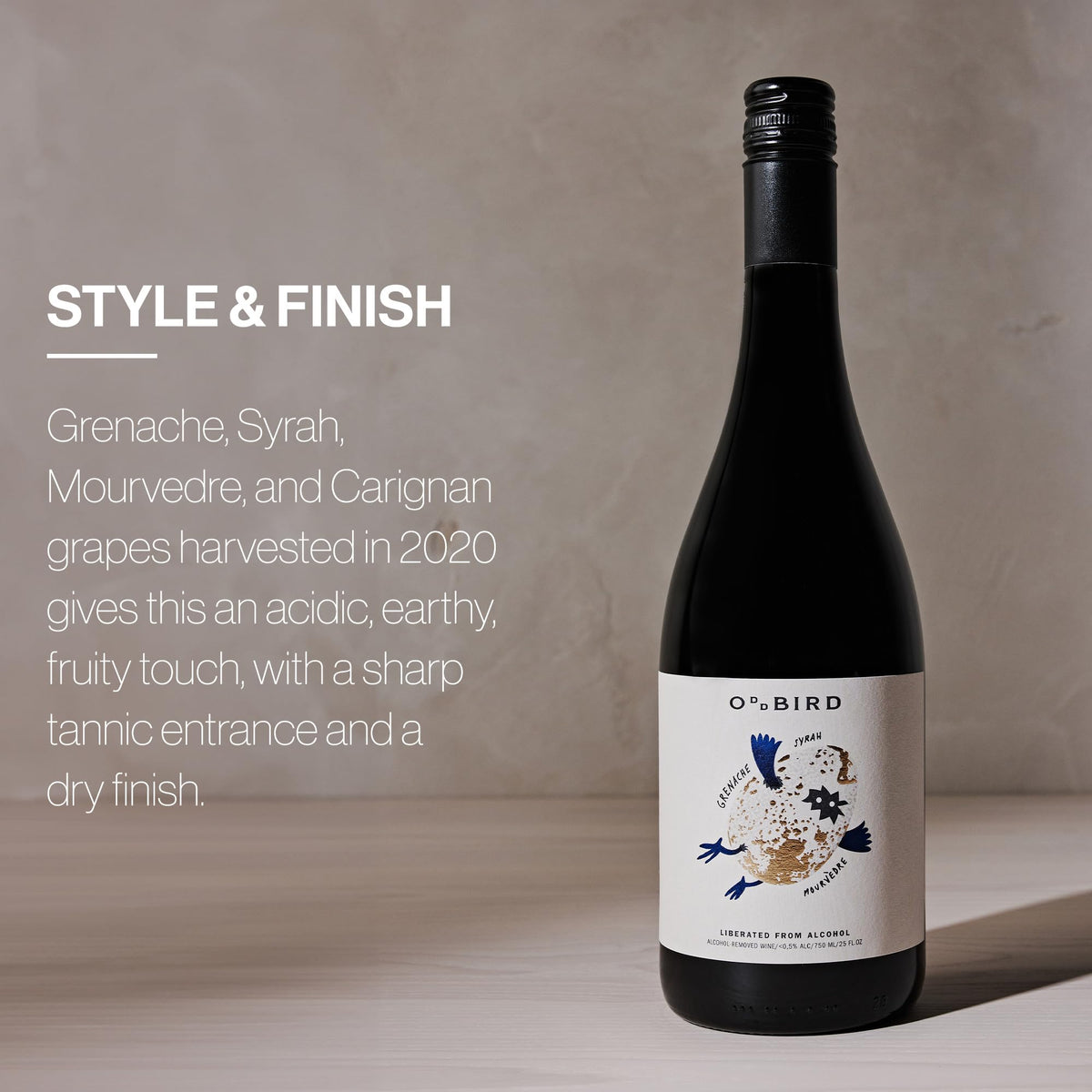 Oddbird GSM Non-Alcoholic Red Wine - Gluten-Free, Vegan, 750ml 3
