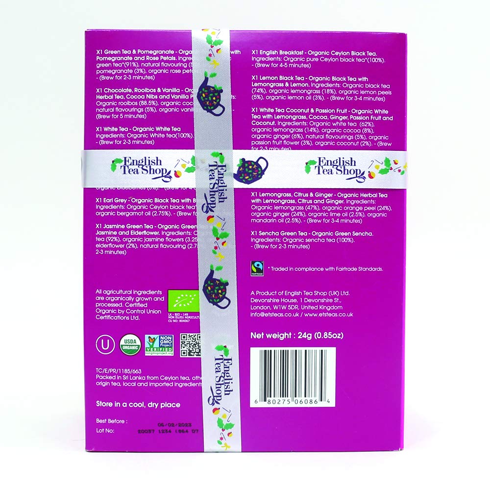 English Tea Shop Organic Classic Tea Collection Prism - 12 Pyramid Tea Bags 5