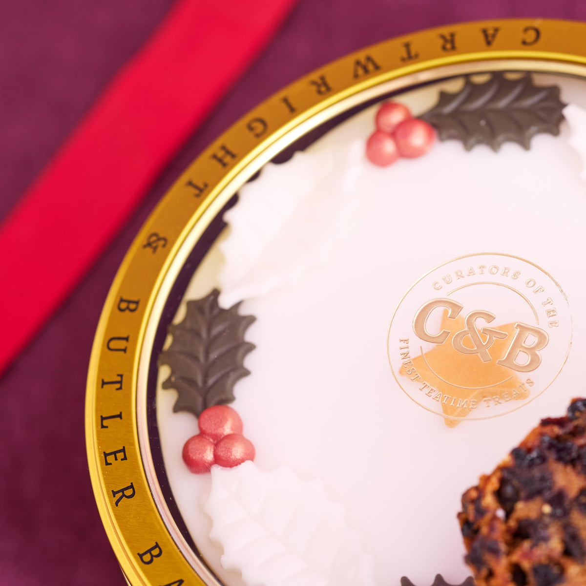 Cartwright & Butler Merry Christmas Iced Round Cake - 700g | Reusable Tin 7