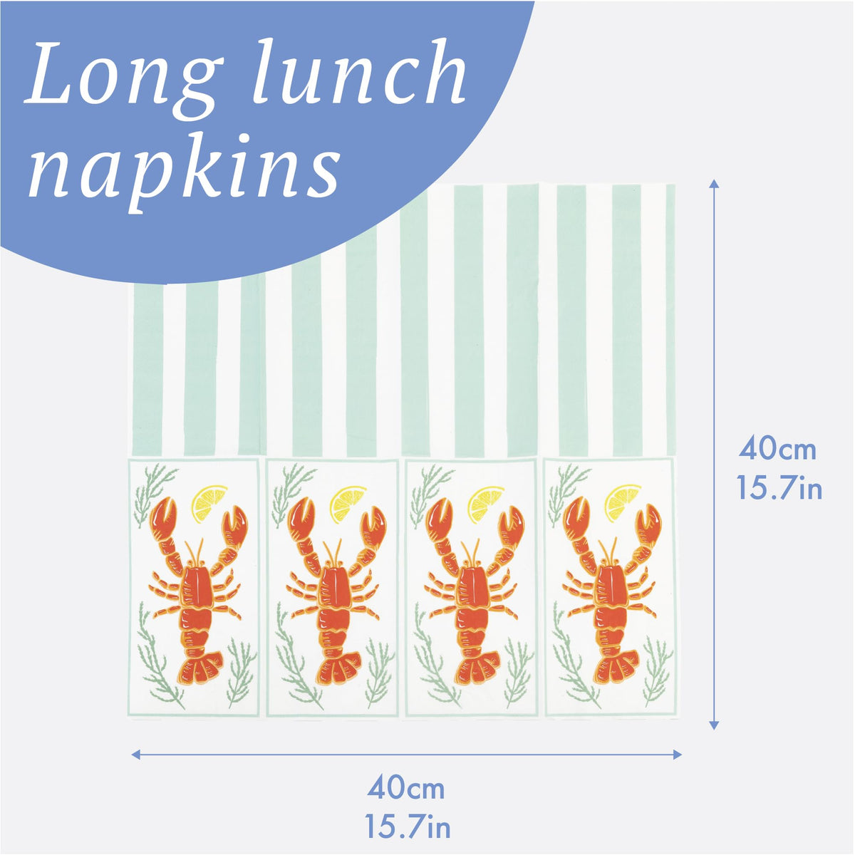 Talking Tables Lobster Napkins - Pack of 16 | Paper | Standard Size 4