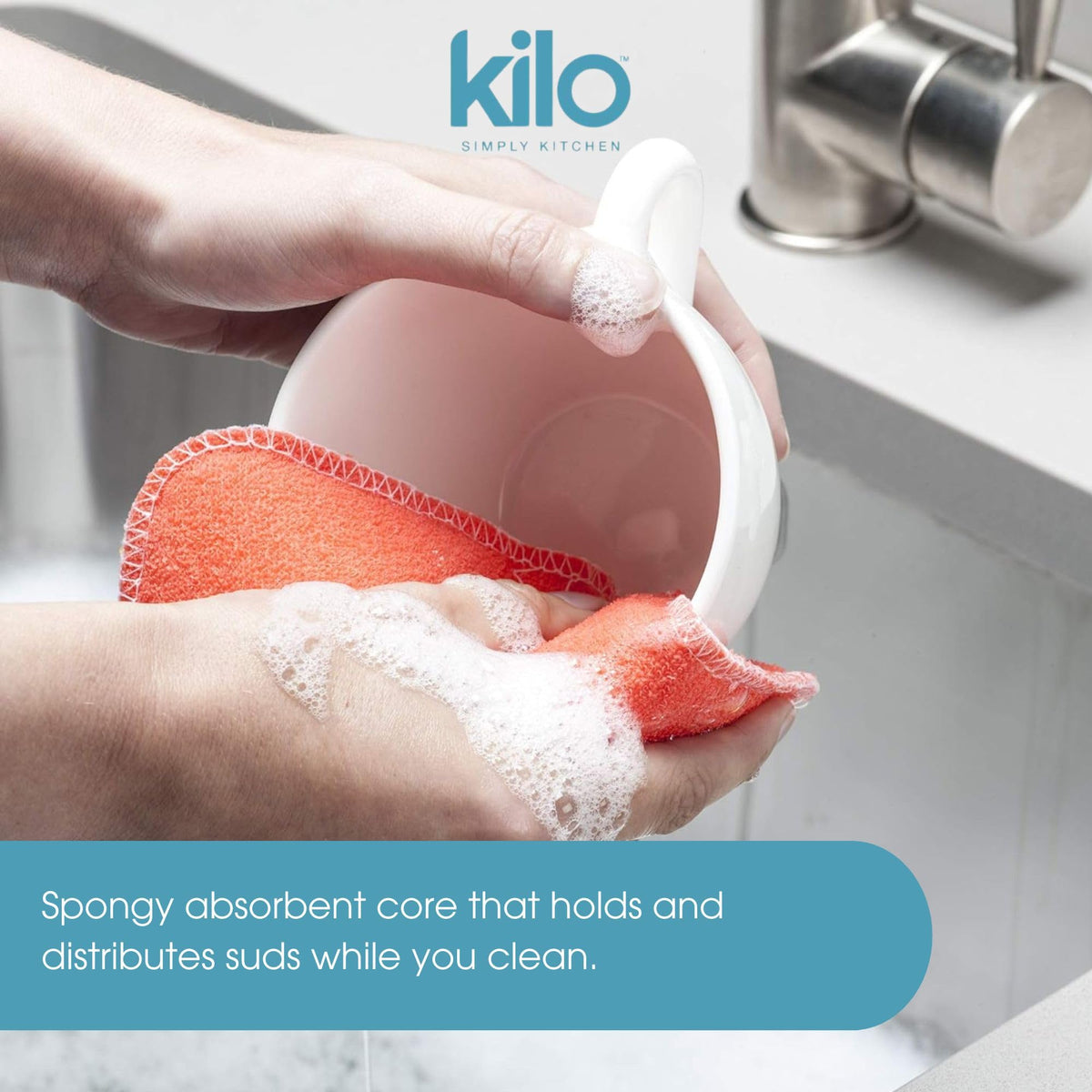 Kilo Scrubby Non-Scratch Scourer Sponge - Set of 3 | 17x13cm | Multi-Purpose 5