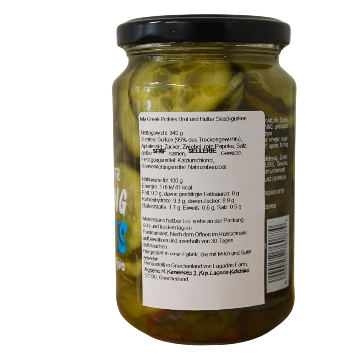 My Greek Pickles Bread & Butter Snacking Pickles - Pack of 2 x 340g