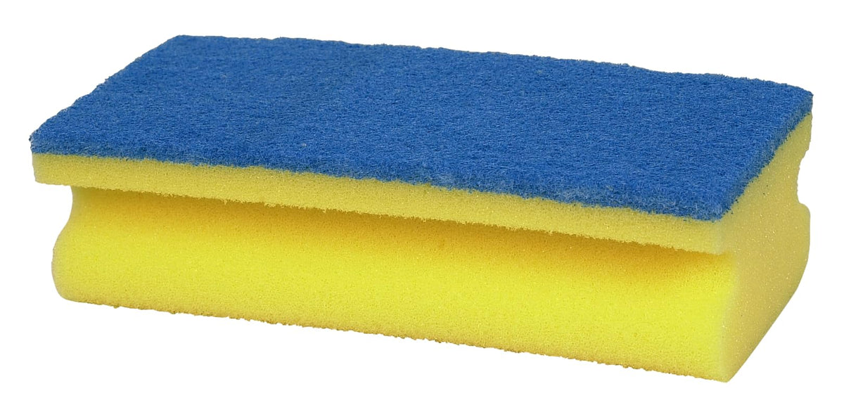 ABENA Blue Multi-Use Scouring Sponges - Pack of 10 | Kitchen, Bathroom, Car Cleaning