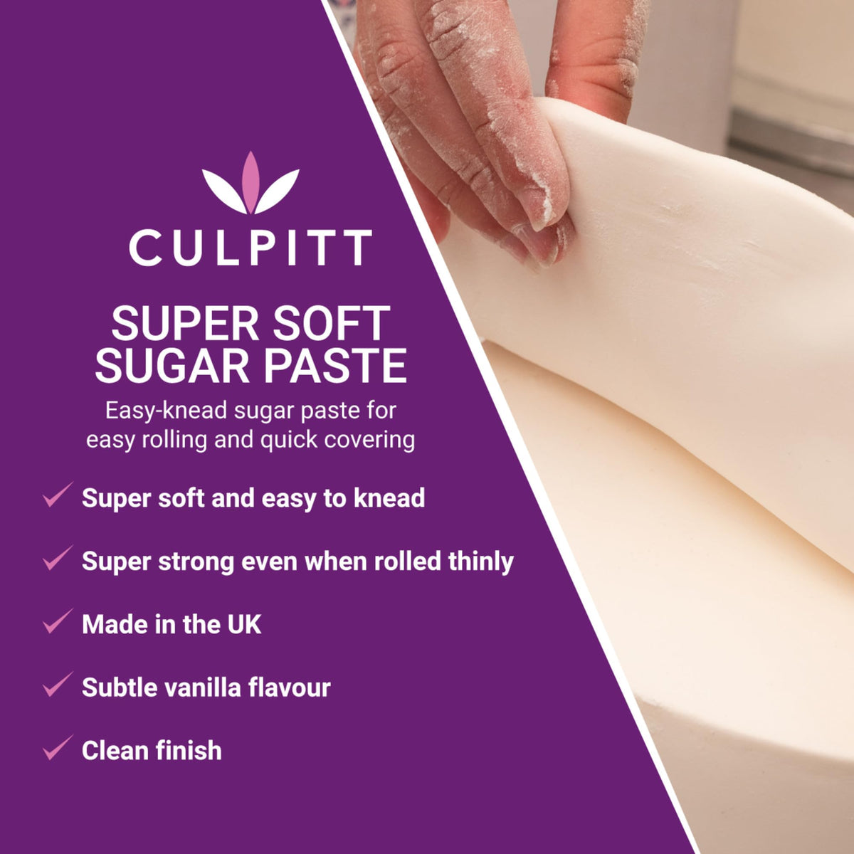 Culpitt Super Soft Sugar Paste - Black Fondant Icing | 1kg 4