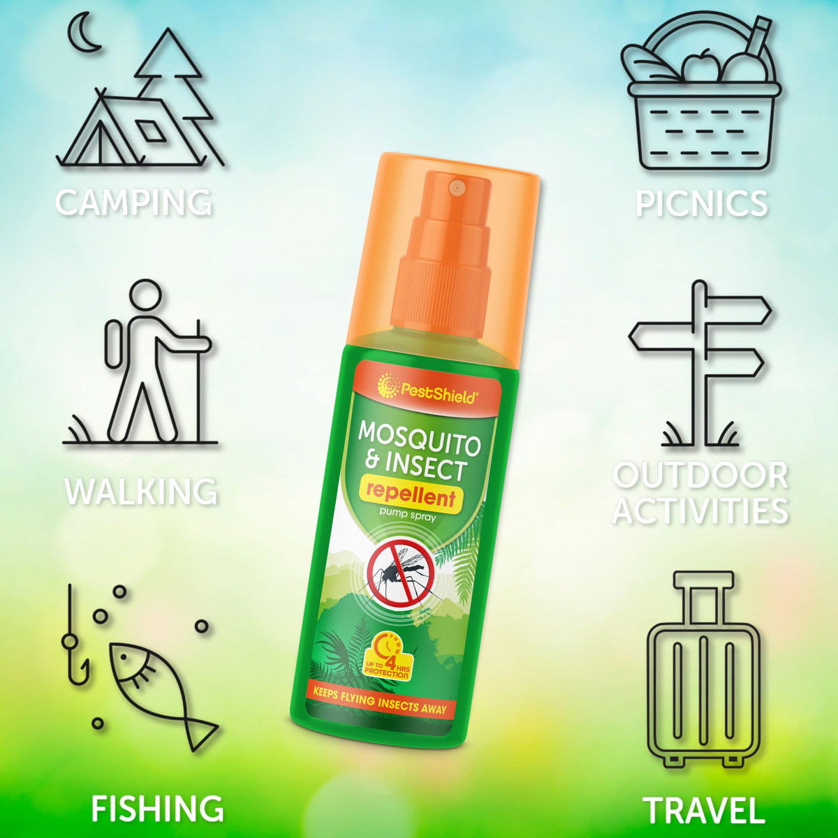 Pestshield Mosquito & Insect Repellent Pump Spray - Up to 4 Hours Protection | 120ml | Eucalyptus Scent 5