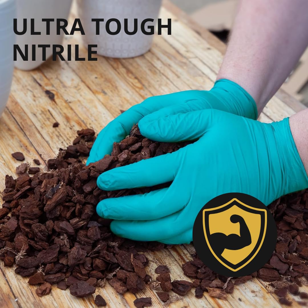 ABENA Green Nitrile Gloves - Latex-Free, Food Safe, High Protection | Size Small | Pack of 100 6