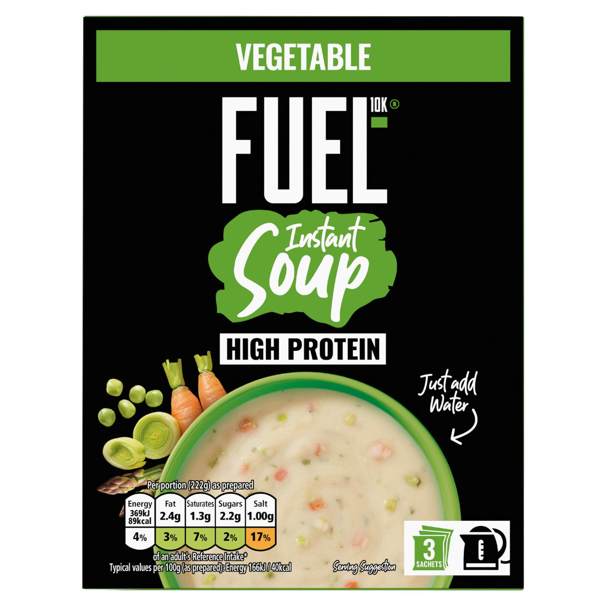 FUEL10K High Protein Vegetable Instant Soup Mix - 27 Sachets | 65g Sachets | Ready in Minutes 7