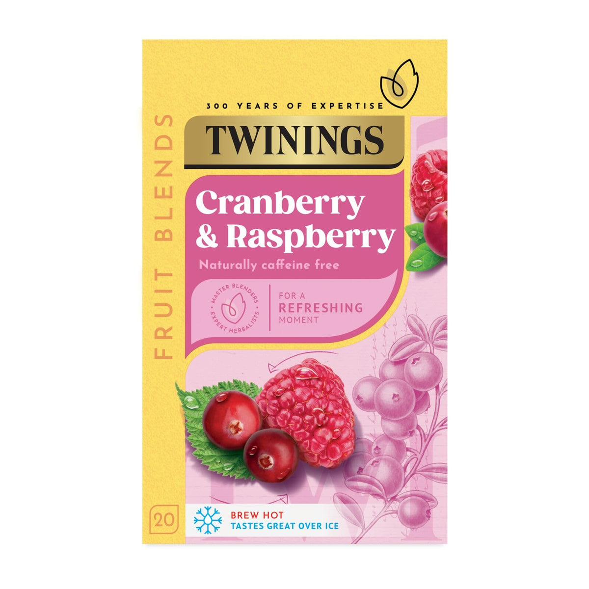 Twinings Strawberry & Cranberry Fruit Infusion Tea - 20 Biodegradable Teabags | Caffeine & Sugar Free | Hibiscus & Fruit Flavours