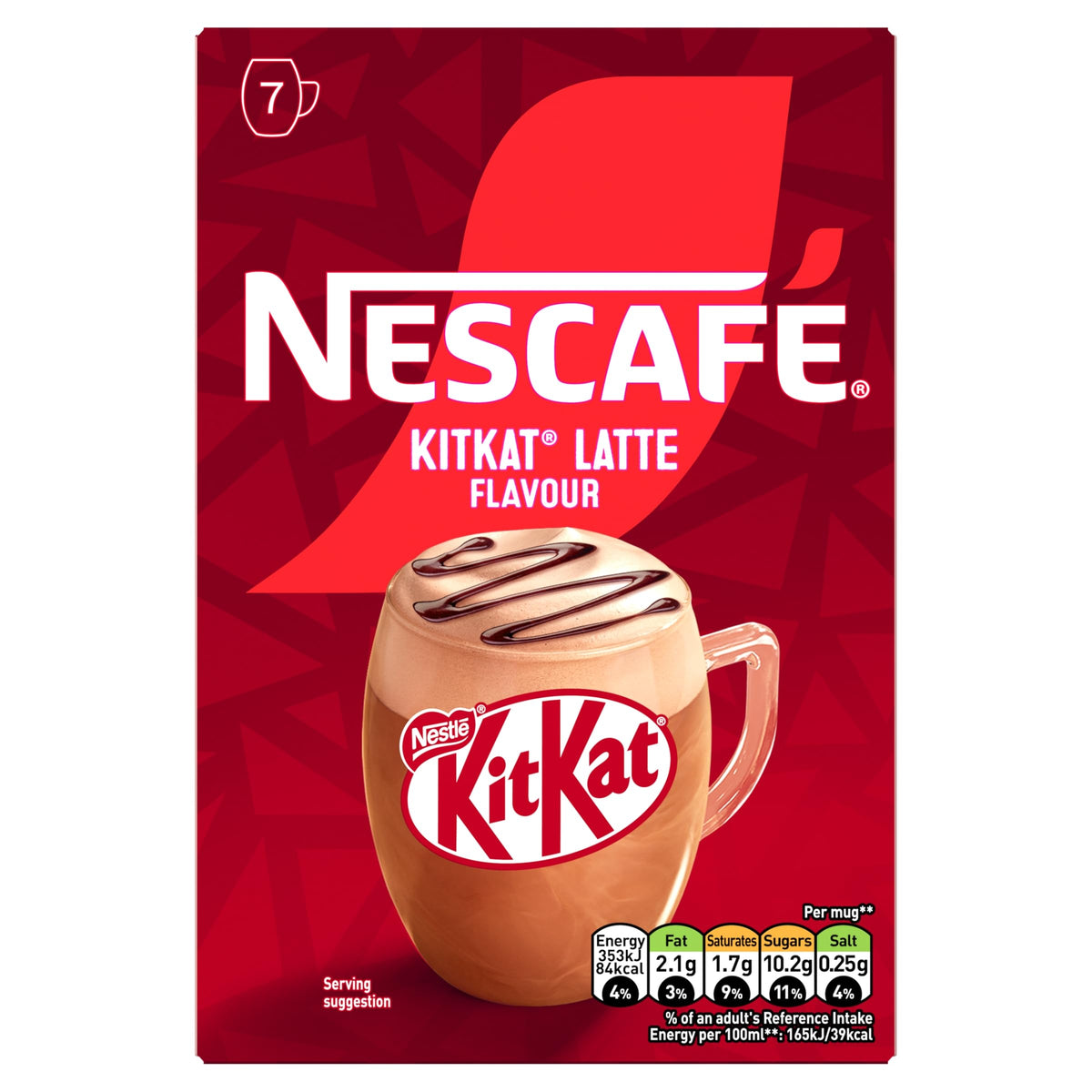 NESCAFÉ Latte KitKat Flavour Instant Coffee - 7 x 21g Sachets