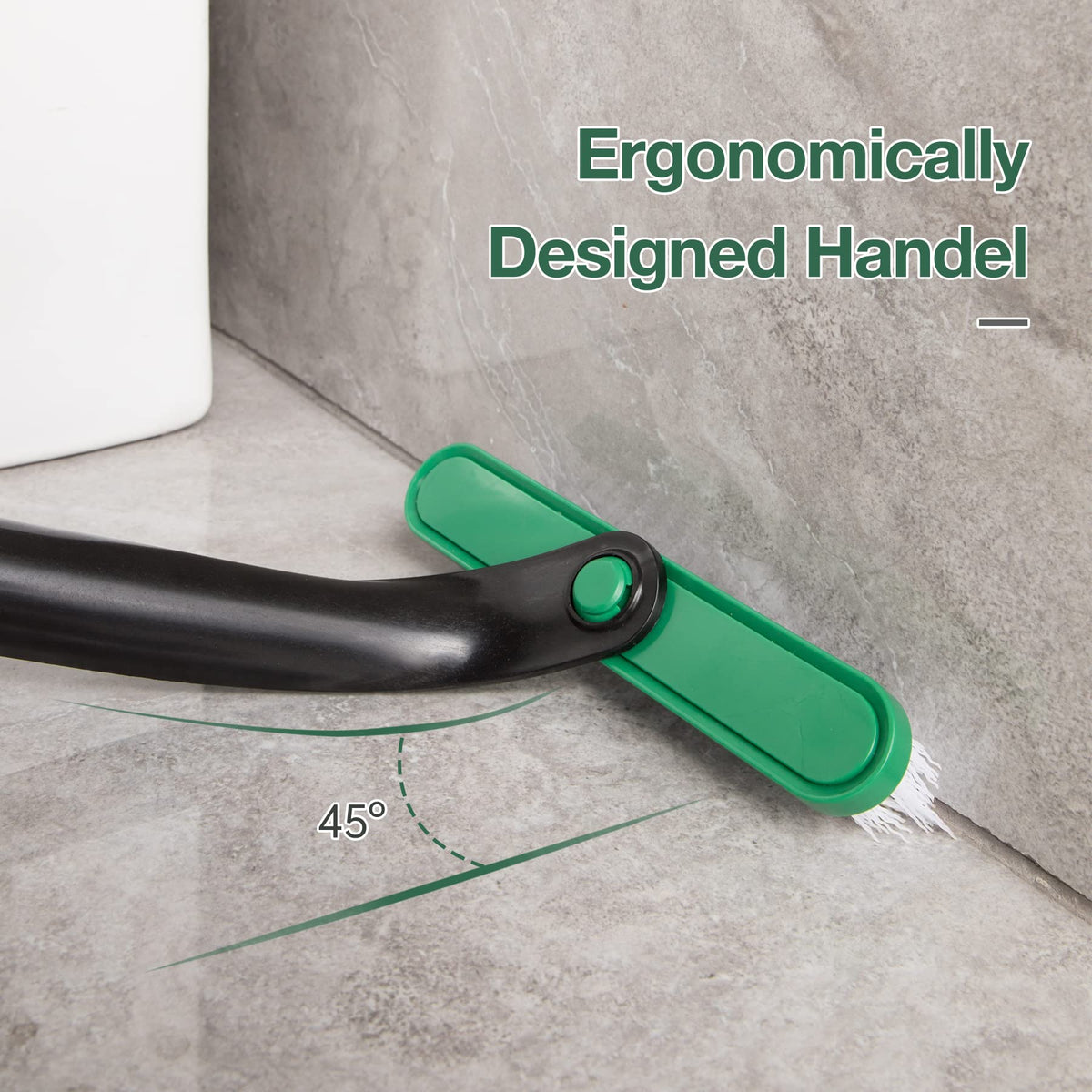 Eyliden Bathroom Cleaning Brush - 2 Pack with Long Adjustable Handle & Scraper | Green 7