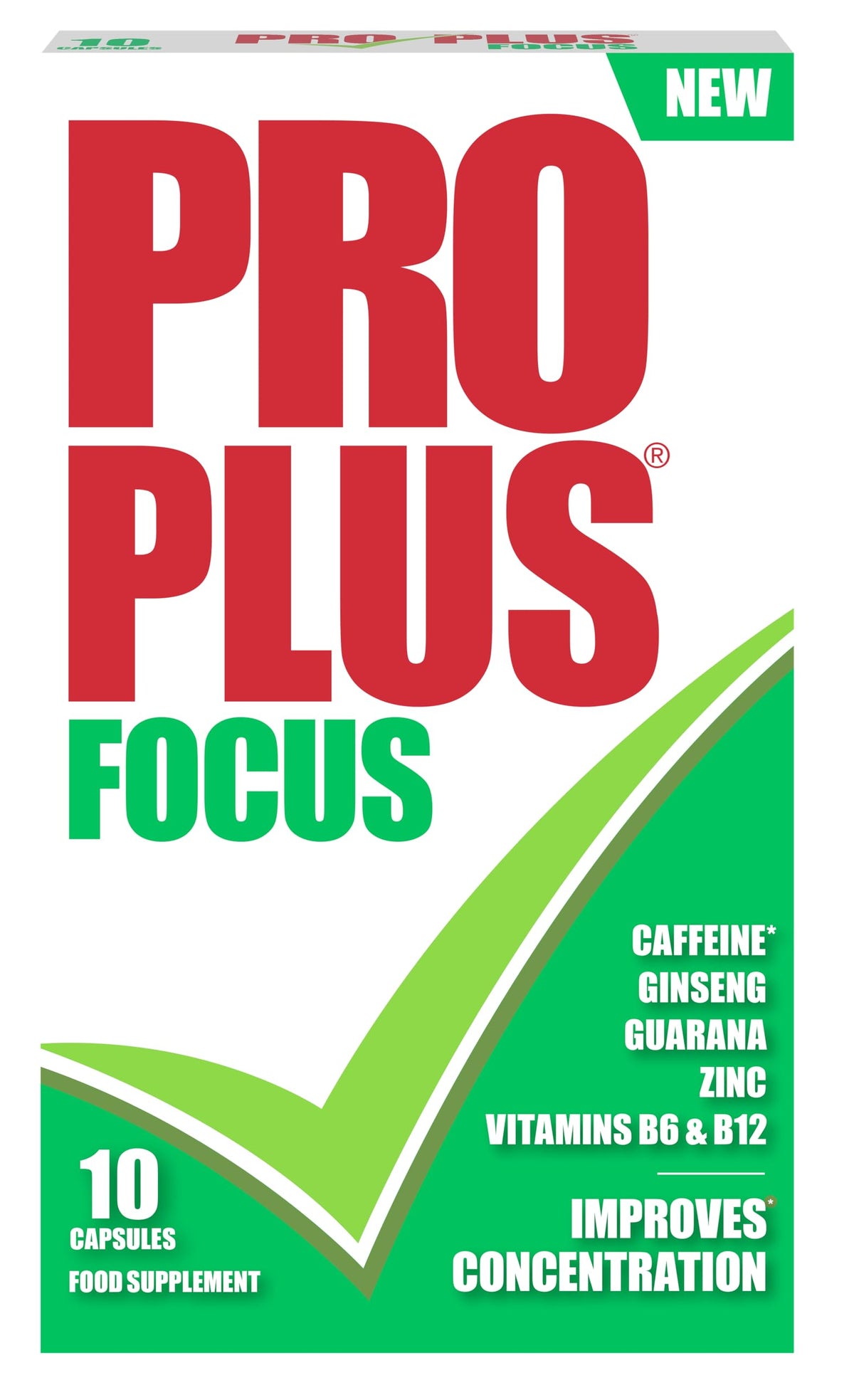 PRO PLUS Focus Capsules - Caffeine, Ginseng, Guarana, Vitamins B6 & B12 | Energy Management | 10 Count 1