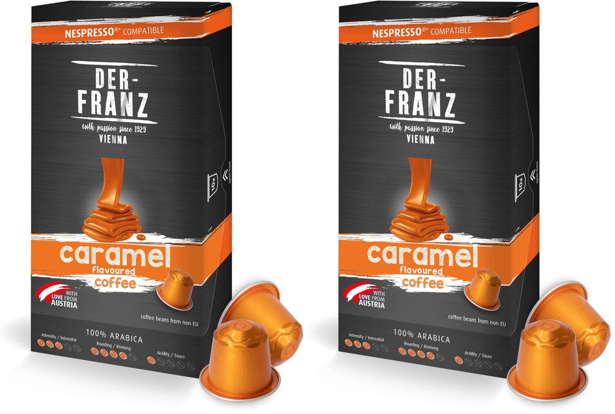 Der-Franz Caramel Aroma Coffee Capsules - 10 Count (Pack of 2)