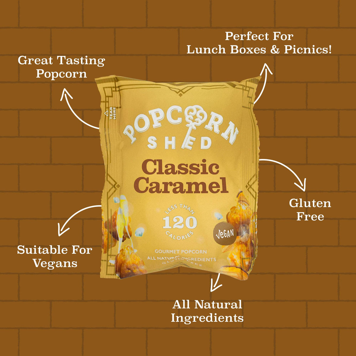 Popcorn Shed Classic Caramel Gourmet Popcorn - Vegan & Gluten-Free | 24g 4
