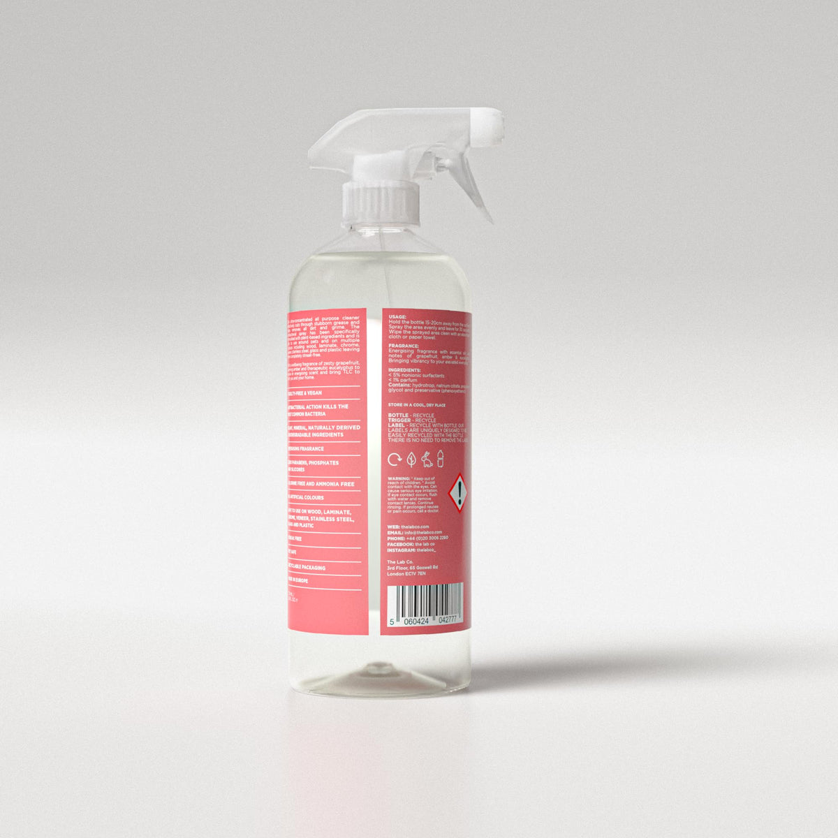 The Lab Co. Antibacterial All Purpose Cleaner - 750ml | Multi Surface, Streak Free, Pet Friendly