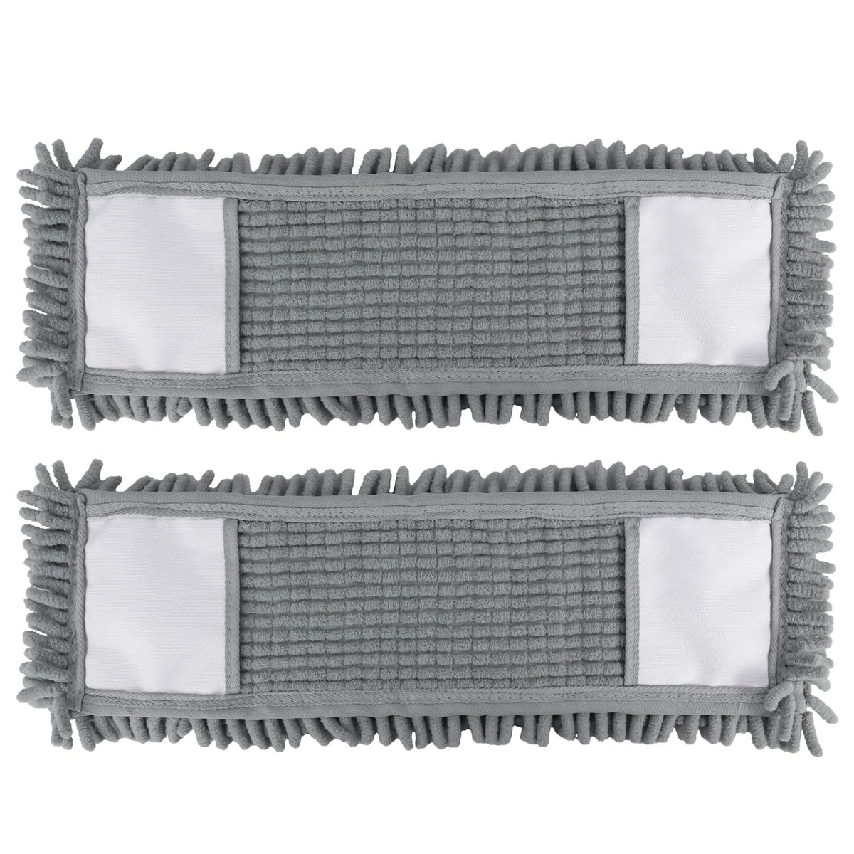 JVL Chenille Mop Replacement Pad - Machine Washable Microfibre Refill | Pack of 2 | Grey 1
