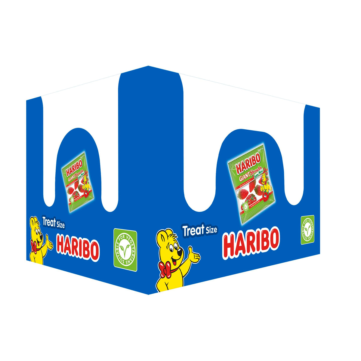 HARIBO Giant Strawbs Gone Mini - Vegetarian Strawberry Sweets | 100 x 16g Bags | 1.6kg Total 5