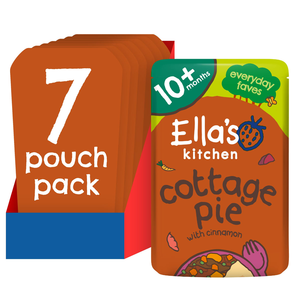 Ella's Kitchen Organic Cottage Pie - Savoury Meal for 10+ Months | 190g Pouches | Pack of 7