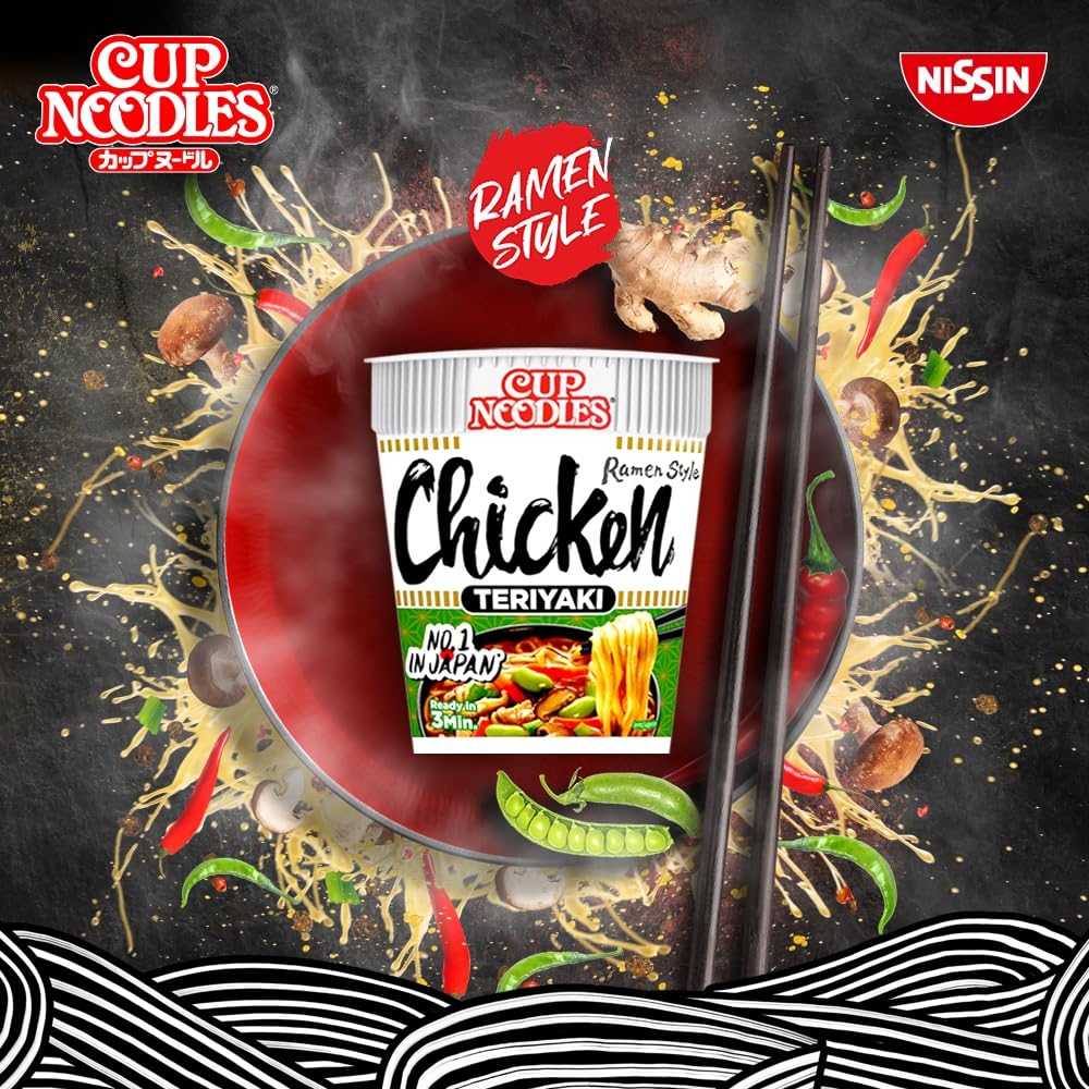 NISSIN Spicy Hot Chilli Flavoured Instant Noodles - 8 x 64g Pots 4
