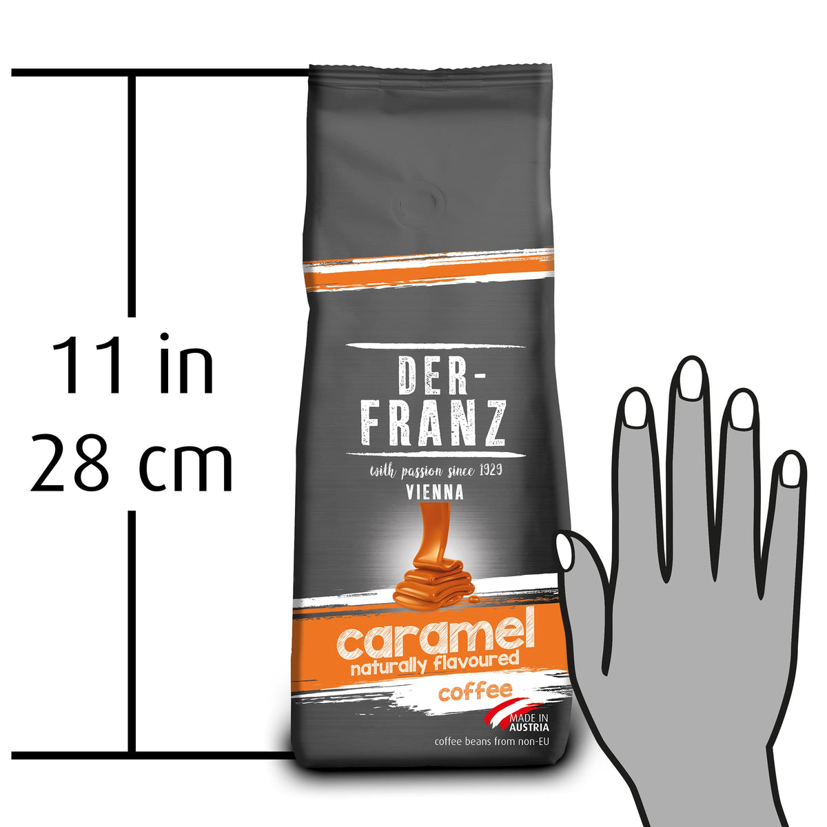Der-Franz Caramel Flavored Whole Coffee Beans - 3 x 500g Pack | 80% Arabica, 20% Robusta 7