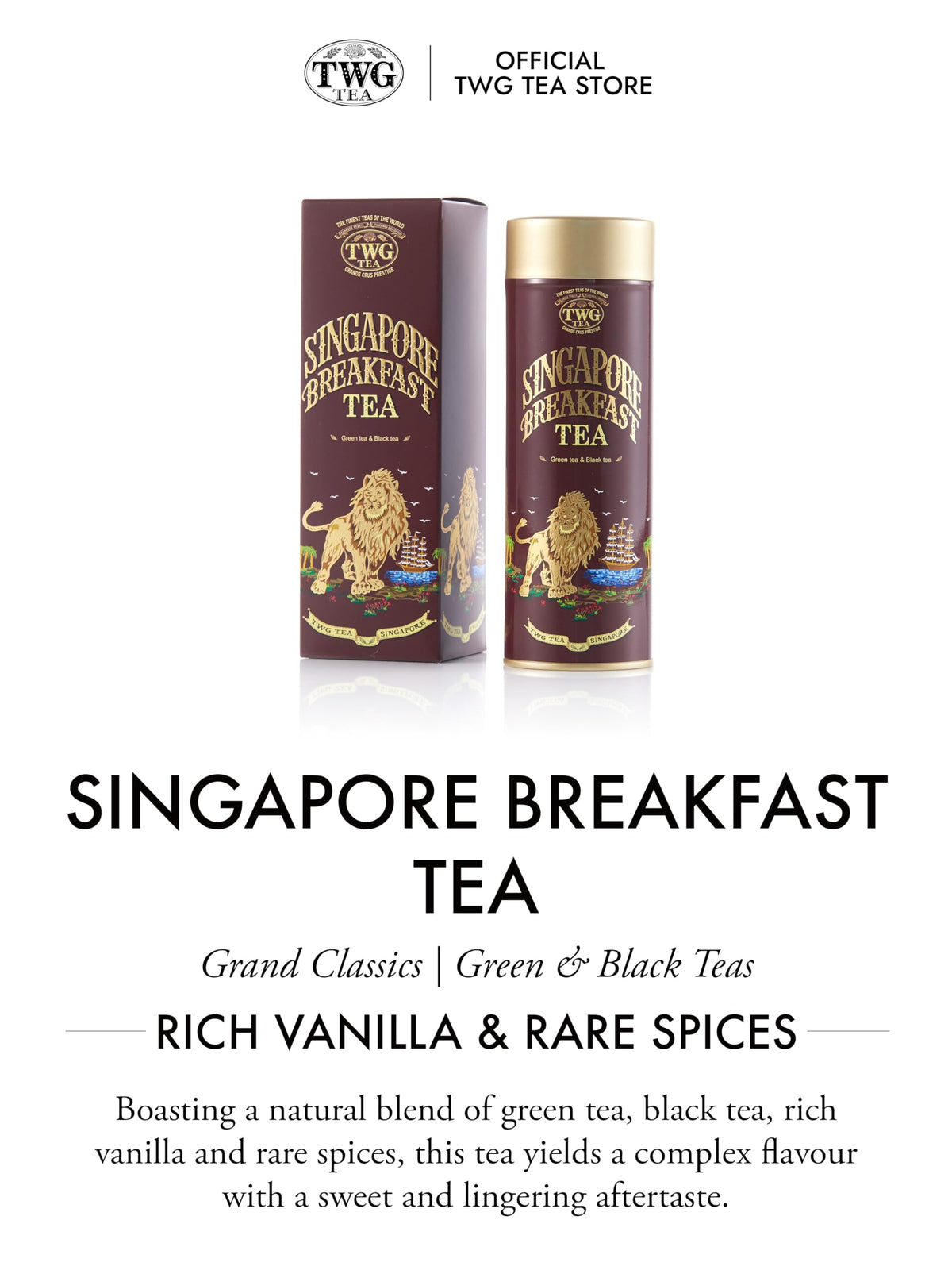 TWG Tea Singapore Breakfast Loose Leaf Black & Green Tea - 100g