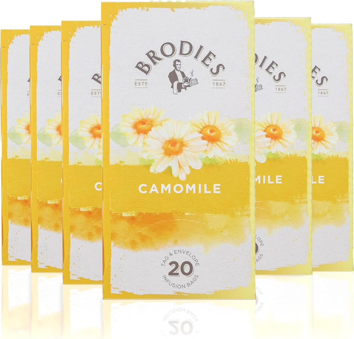 Brodies Camomile Herbal Tea - Promotes Relaxation | 120 Tea Bags | Caffeine Free