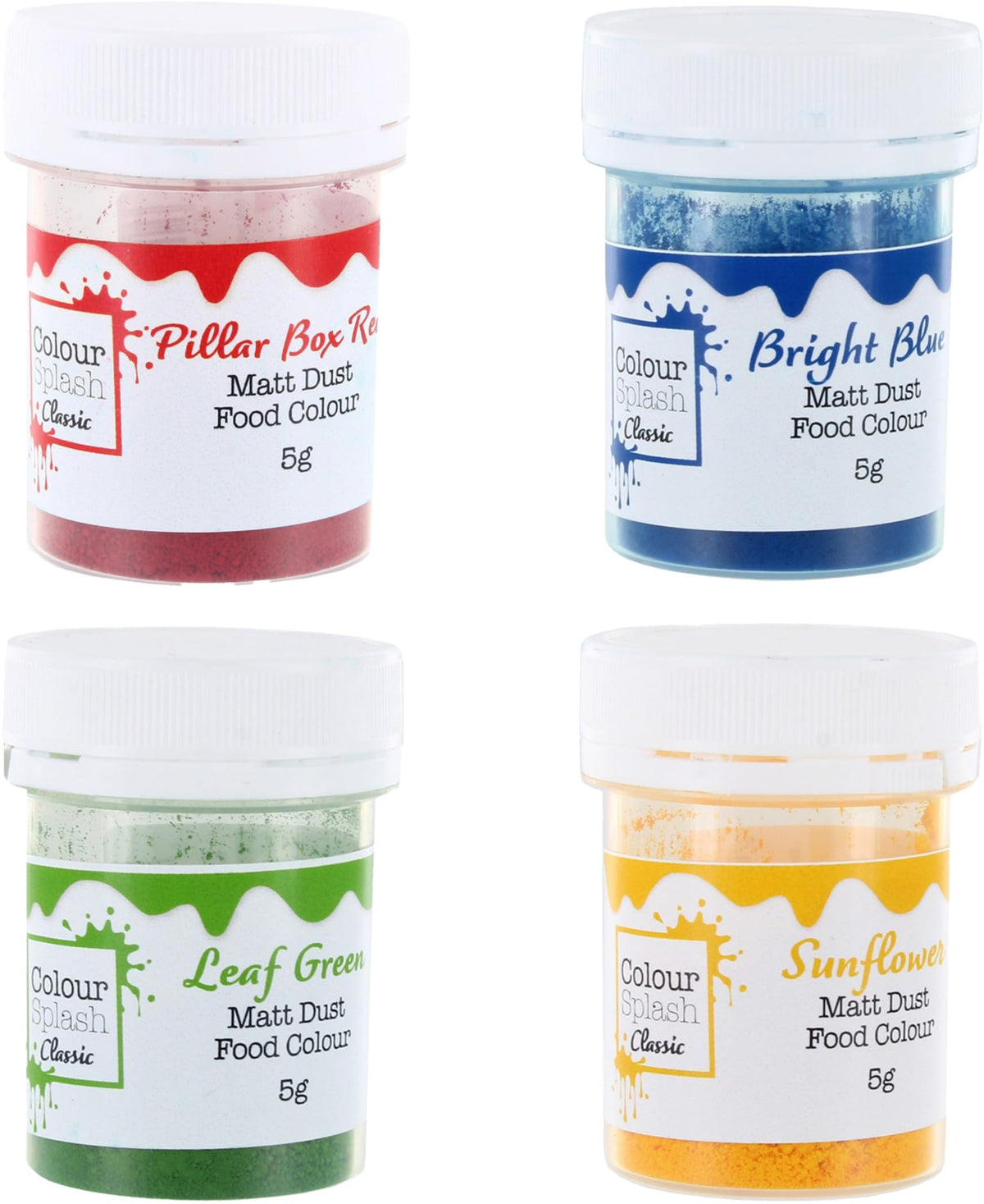 Colour Splash Primary Food Colouring Dust Set - 4 x 5g Jars 2