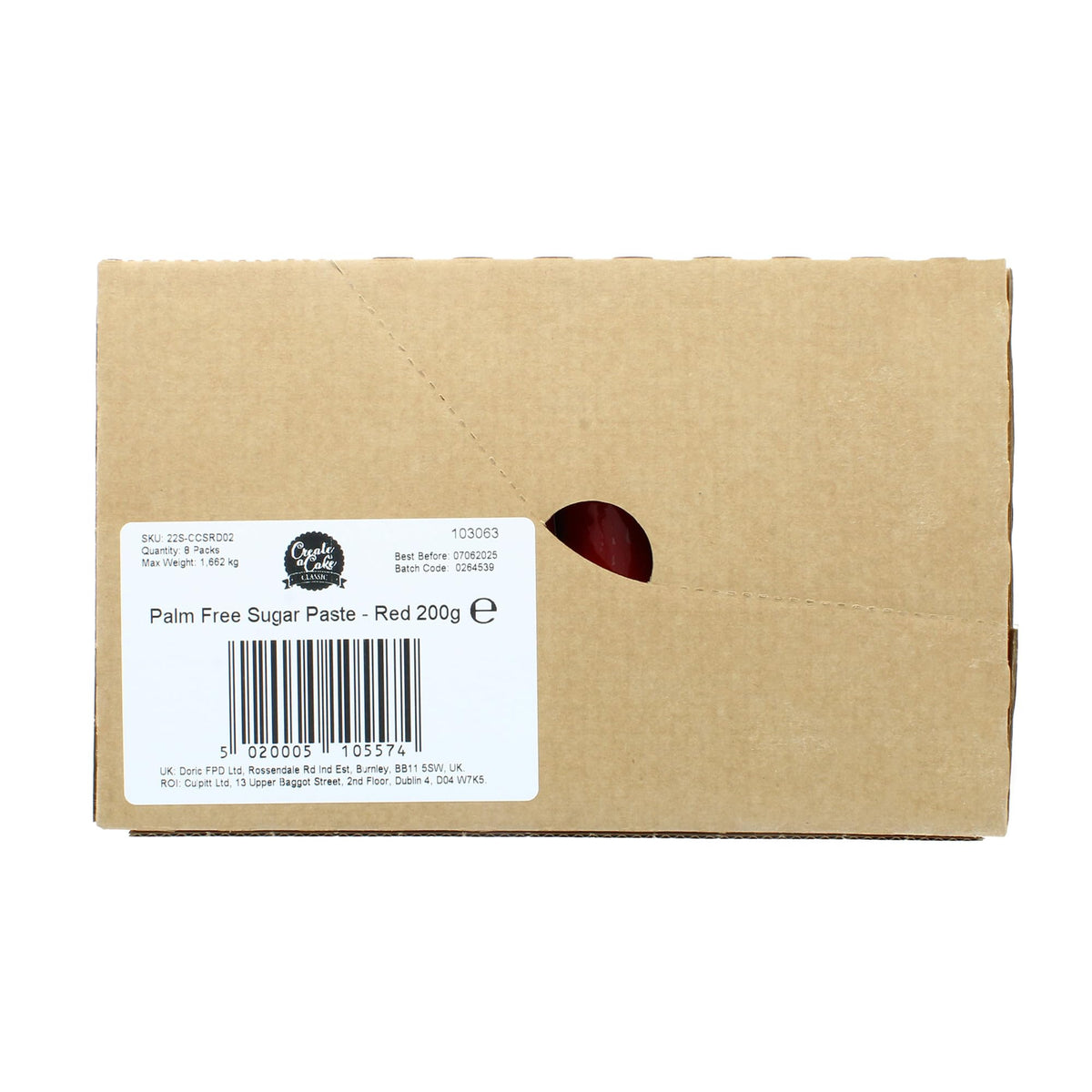 Create A Cake Ready To Roll Icing - Red Fondant Paste | 1.6kg Pack 6