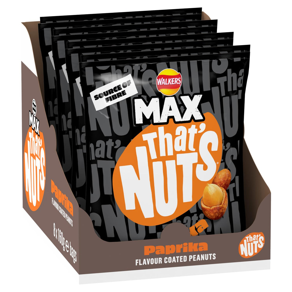 That's Nuts Walkers MAX Paprika Sharing Coated Peanuts - Case of 8 x 160g