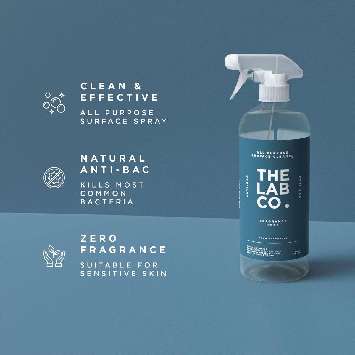 The Lab Co. Antibacterial All-Purpose Cleaner - 750ml | Fragrance-Free | Plant-Derived Ingredients 4