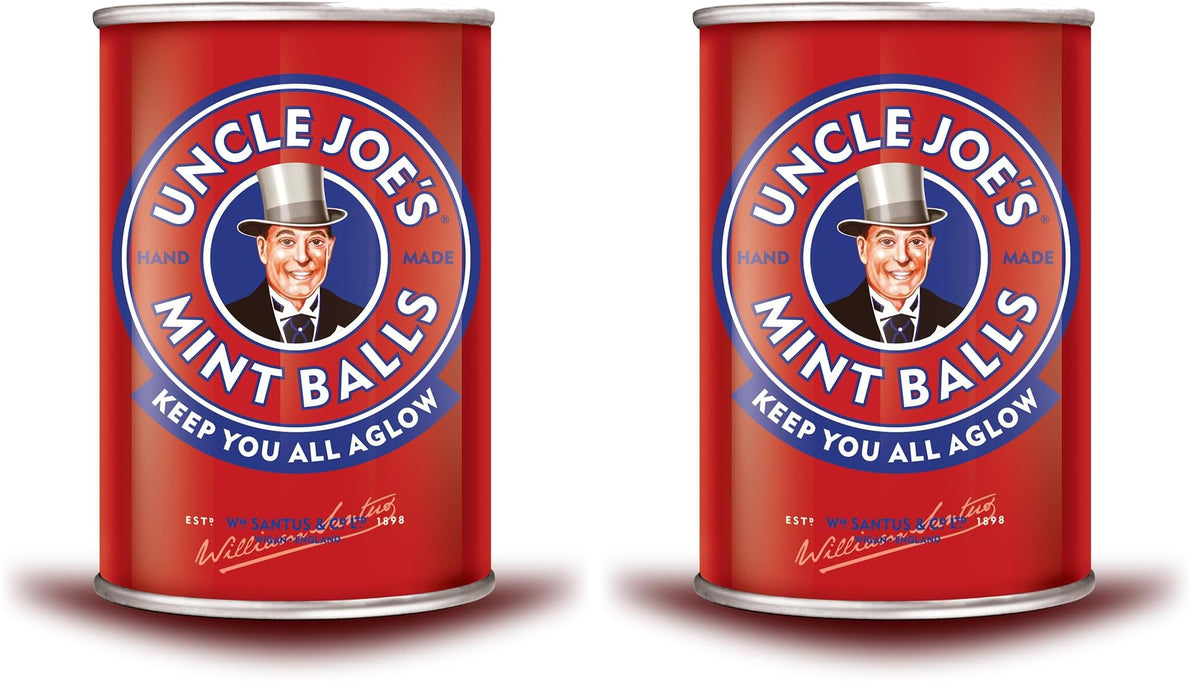 Uncle Joe's Mint Balls - Traditional Mints | 120g Tin | Pack of 2