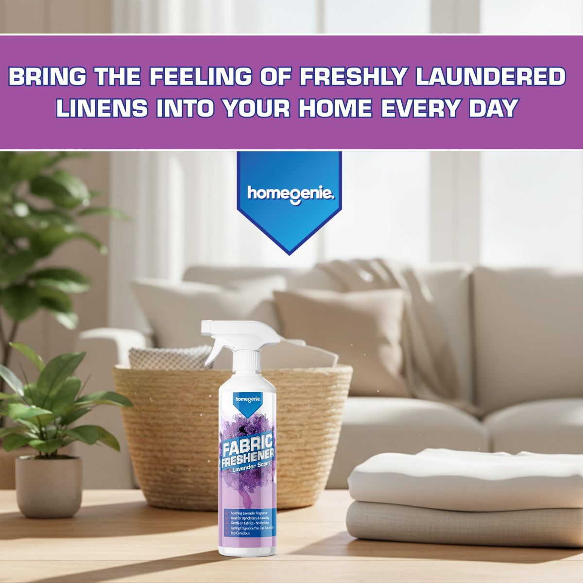 HomeGenie Fabric Freshener Spray - Lavender Scent - 500ml 5