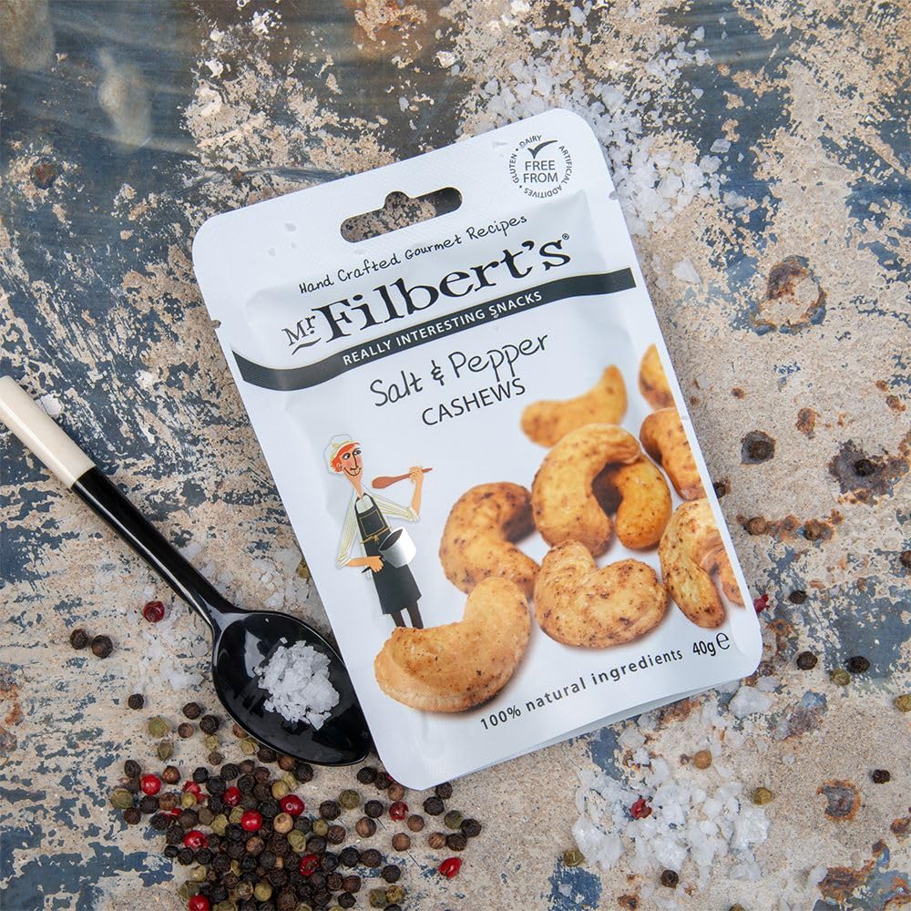 Mr Filbert's Salt and Pepper Cashews - Oven Roasted, Vegan, Gluten-Free | 40g 4