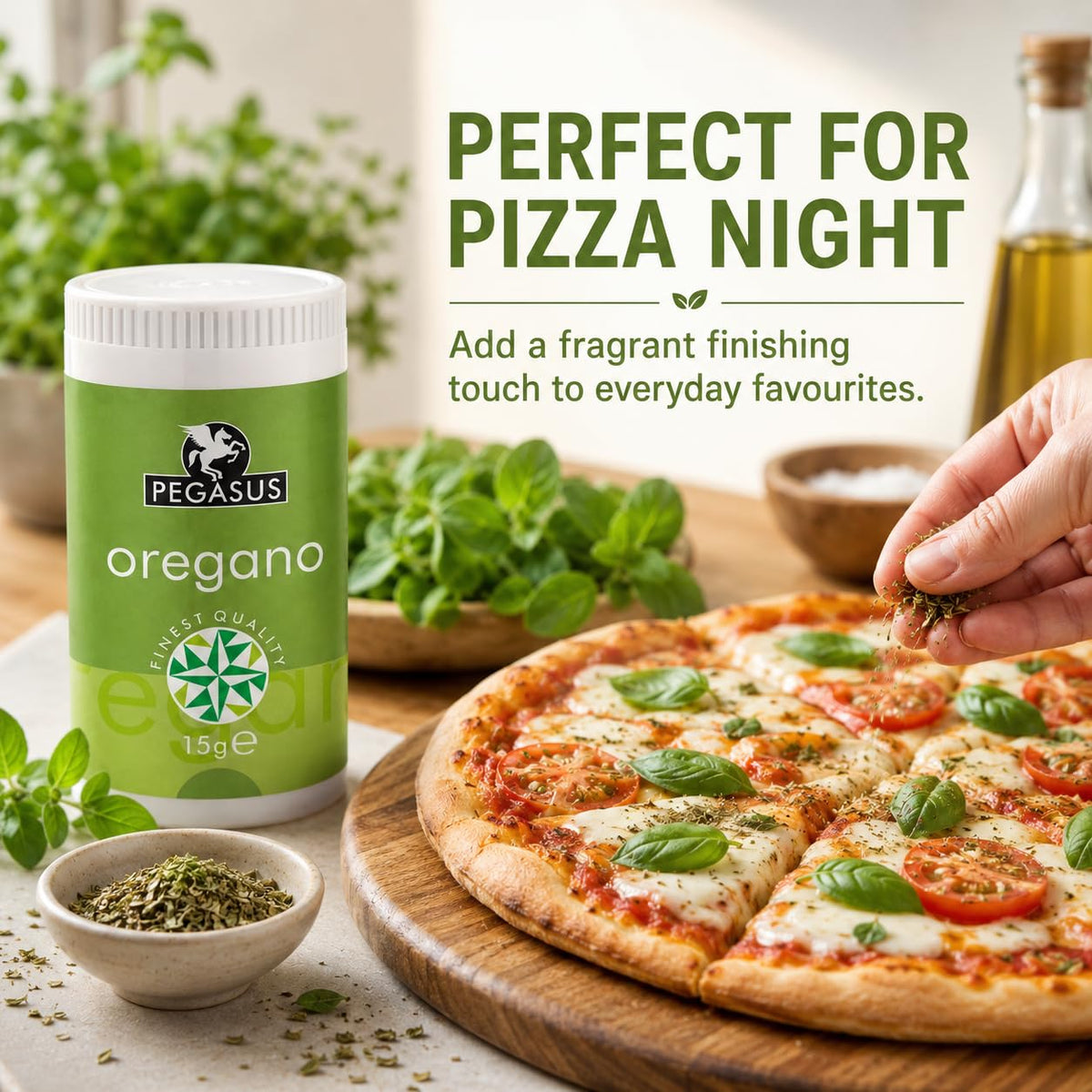 Pegasus Dried Oregano Leaves - 15g Jar | Premium Mediterranean Herb | Multi-Purpose Seasoning 5