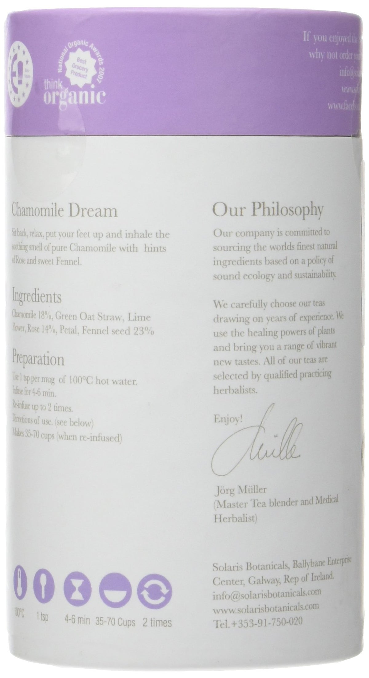 Solaris Tea Organic Chamomile Dream Herbal Blend - Promotes Relaxation | Loose Leaf | 50g 3