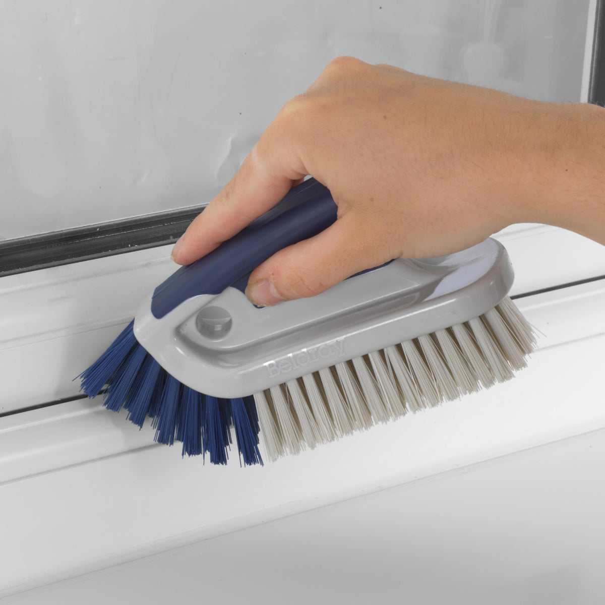 Beldray Deep Clean Angled Scrubbing Brush - Durable Bristles, Non-Slip Handle | Blue Navy 3