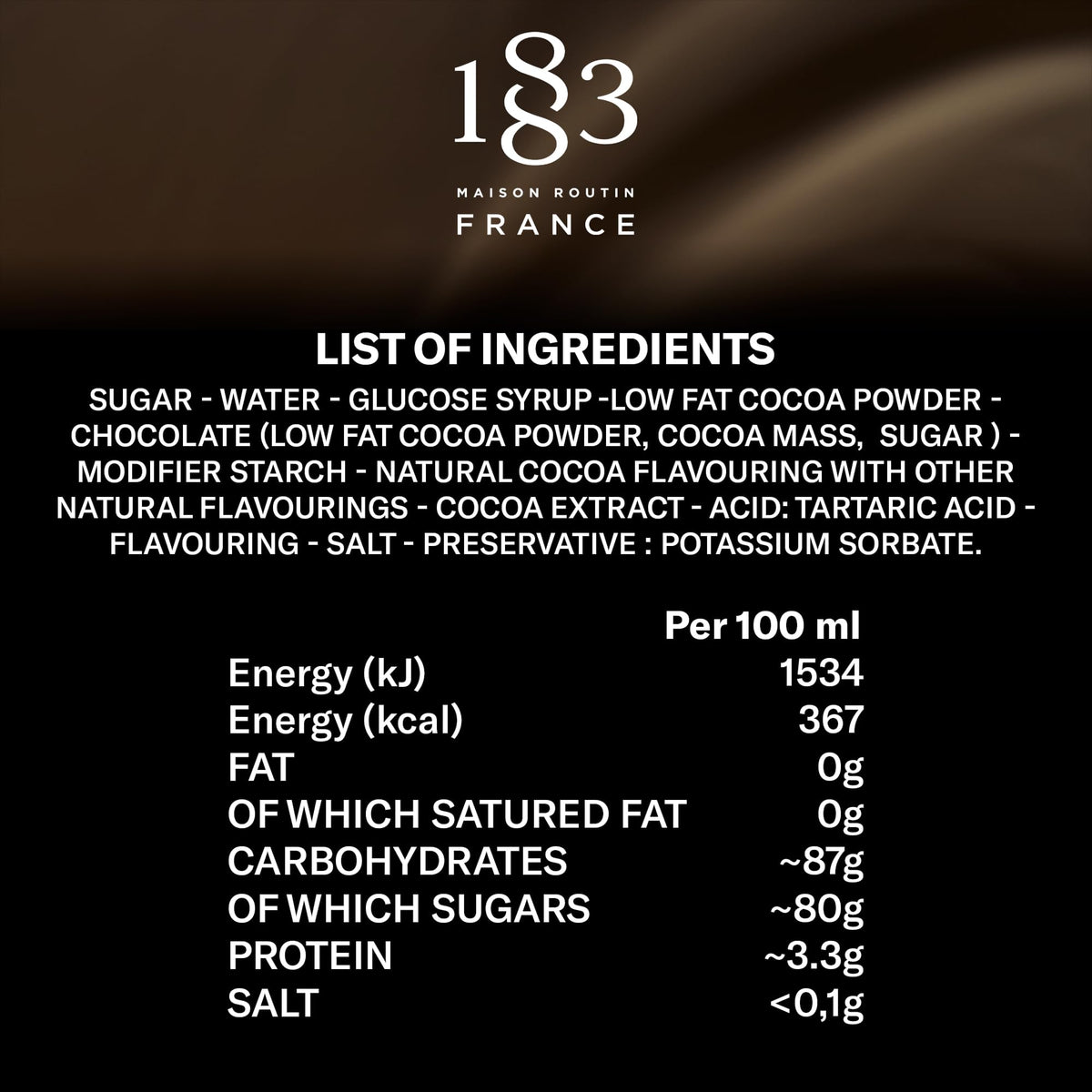 1883 Maison Routin Chocolate Sauce - Rich Cocoa Blend, 500ml Squeeze Bottle (Pack of 2) 4