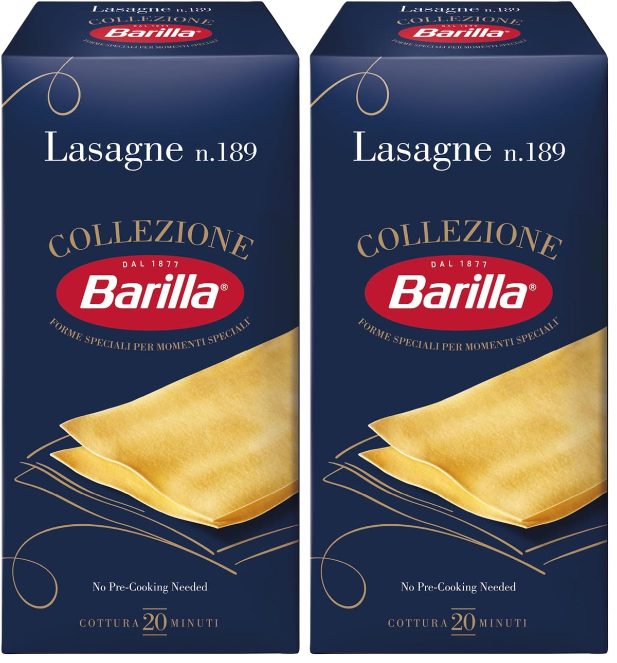 Barilla Lasagne Pasta Sheets - Authentic Italian Taste | 1000g (Pack of 2)