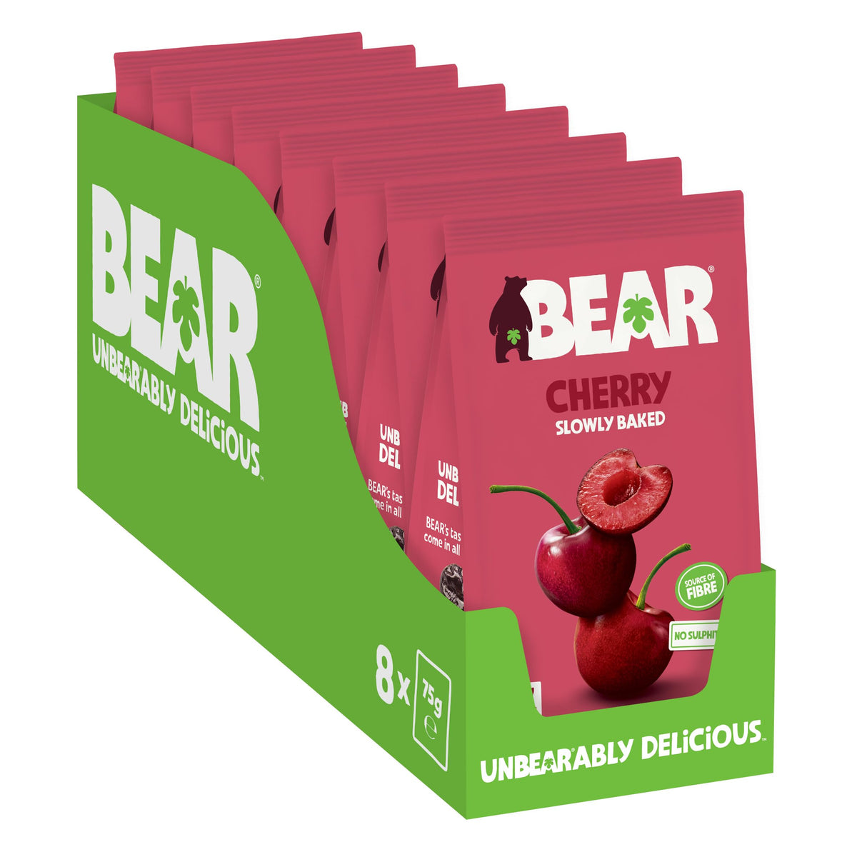 BEAR Fruit Cherries - Sharing Pack - 8 x 75g Pouches - Gently Baked, Vegan, Gluten-Free 1