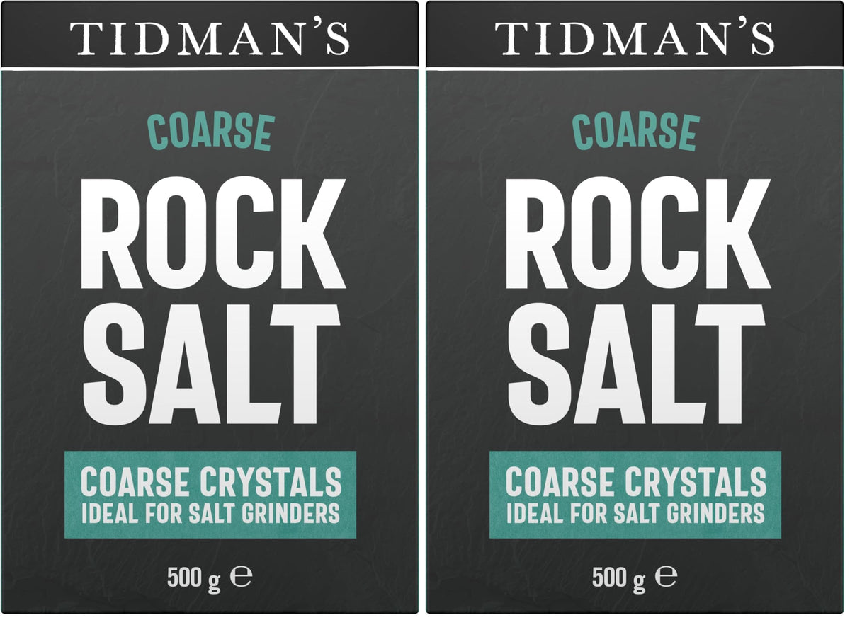 Tidmans Natural Rock Salt - Coarse Crystals for Grinding | 500 g (Pack of 2)