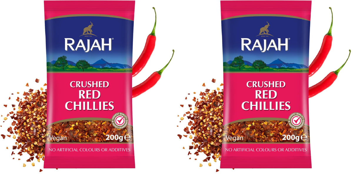 Rajah Crushed Red Chillies - 100% Pure, No Artificial Additives | 200g (Pack of 2)