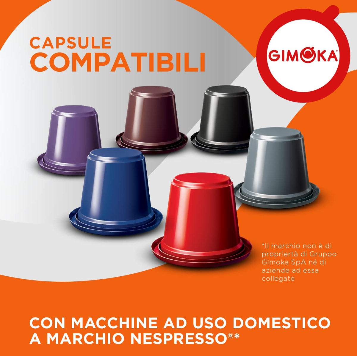 Gimoka Intenso Coffee Capsules - Nespresso Compatible | 100 Count | Caffeinated 8