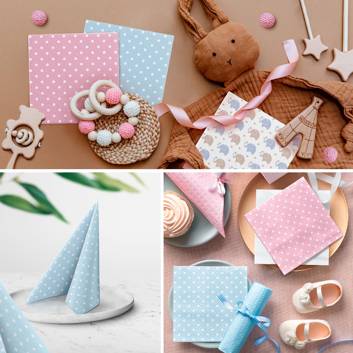 PAW Decor Collection Paper Napkins - Pastel Dream Blue, 33 x 33 cm, 20 Pack 7